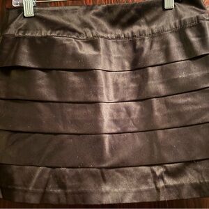 xxi Black Satin Tiered Mini Skirt